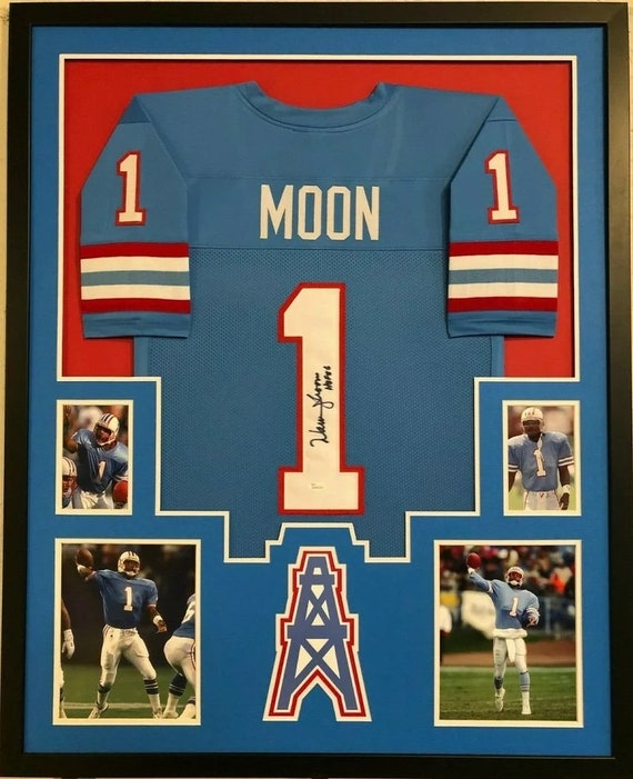 Warren Moon Autographed Framed Oilers Jersey