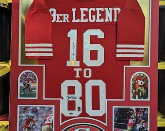 Joe Montana & Jerry Rice Autographed Signed Framed San Francisco 49ers Jersey