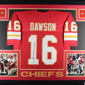 Len Dawson Autographed Signed Framed Kansas City Chiefs Jersey BECKETT image 1
