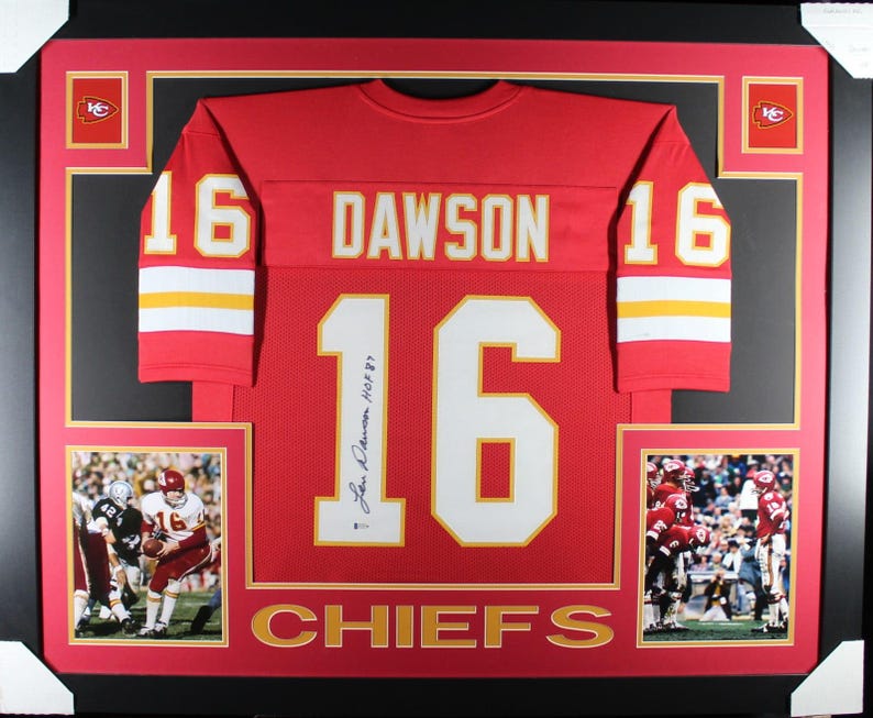 Len Dawson Autographed Signed Framed Kansas City Chiefs Jersey BECKETT image 1