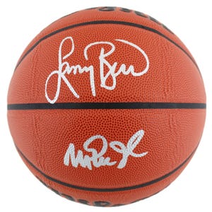 Larry Bird & Magic Johnson Autographed Signed Basketball BECKETT