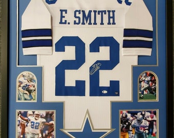 Emmitt Smith Autographed Signed Framed Dallas Cowboys Jersey BECKETT