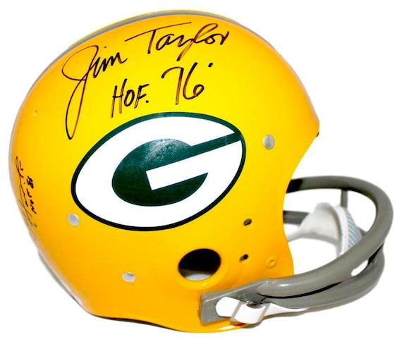 w// COA Jim Taylor signed HOF mini helmet