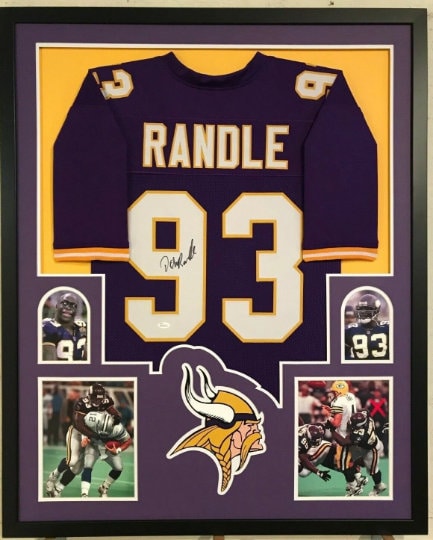 John Randle Autographed Signed Framed Minnesota Vikings Jersey 