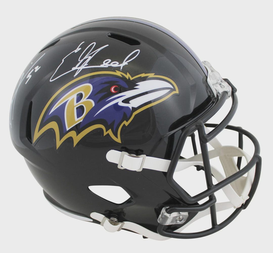 Ray Lewis & Ed Reed Autographed Signed Baltimore Ravens FS Helmet ...