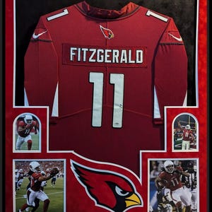 Larry Fitzgerald Autographed Signed Framed Arizona Cardinals Jersey PSA COA