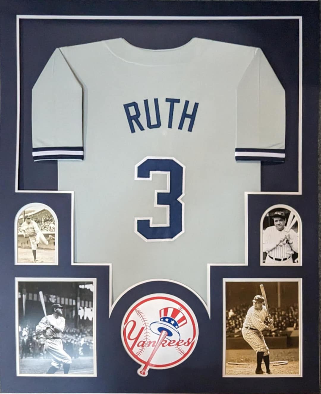 framed babe ruth jersey