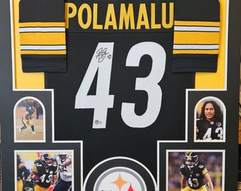 Troy Polamalu Autographed Signed Framed Pittsburgh Steelers Jersey BECKETT