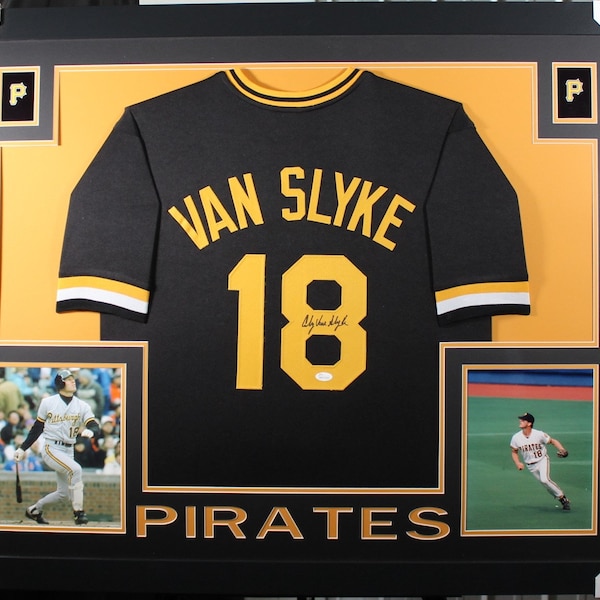 Andy Van Slyke Autographed Signed Framed Pittsburgh Pirates Jersey JSA