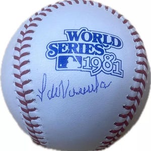 Fernando Valenzuela LA Dodgers z autografem 1981 World Series Baseball JSA COA