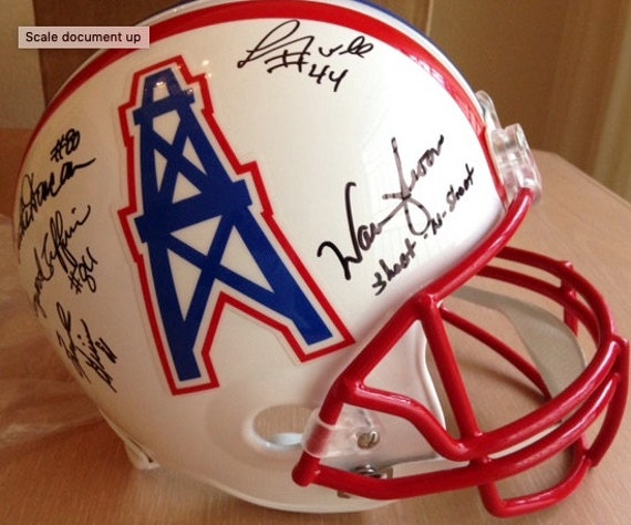 WARREN MOON AUTOGRAPHED SIGNED HOUSTON OILERS MINI HELMET JSA COA