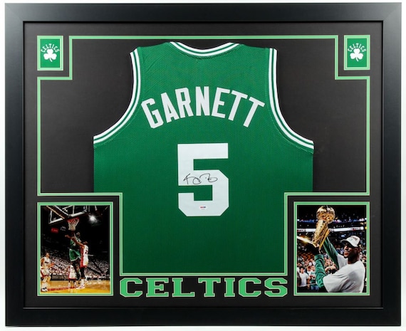 Bill Russell Autographed Signed Boston Celtics Framed Green Jersey JSA