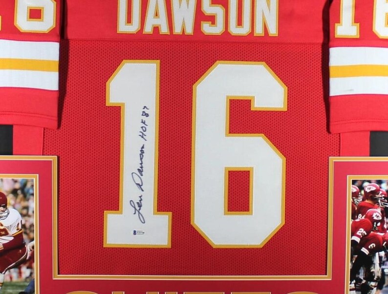 Len Dawson Autographed Signed Framed Kansas City Chiefs Jersey BECKETT image 2