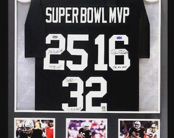 Plunkett Allen & Biletnikoff  Signed Autographed Framed Oakland Raiders Jersey BECKETT
