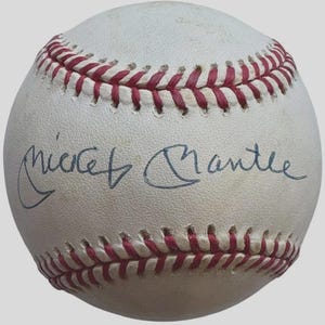 Mickey Mantle Yankees Autographed Signed Official AL Baseball JSA COA