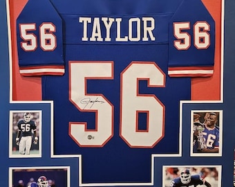 Lawrence Taylor Autographed Signed Framed New York Giants Jersey BECKETT