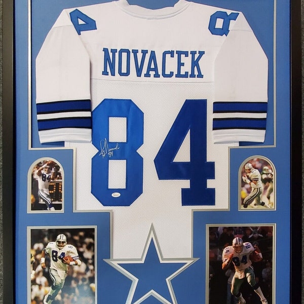 Jay Novacek Autographed Signed Framed Dallas Cowboys Jersey JSA