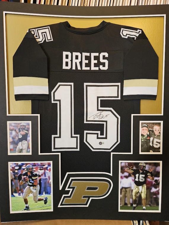 Drew Brees Autographed Signed Framed Purdue Boilermakers Jersey
