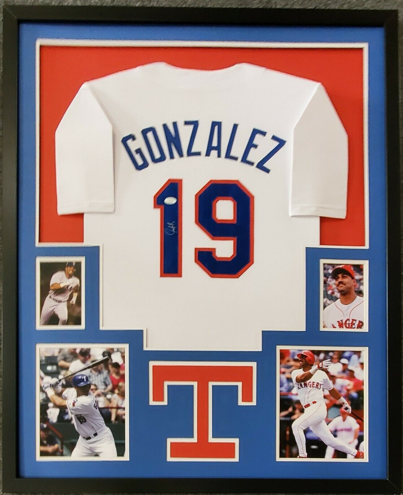 Juan Gonzalez Autographed Signed Framed Texas Rangers Jersey JSA