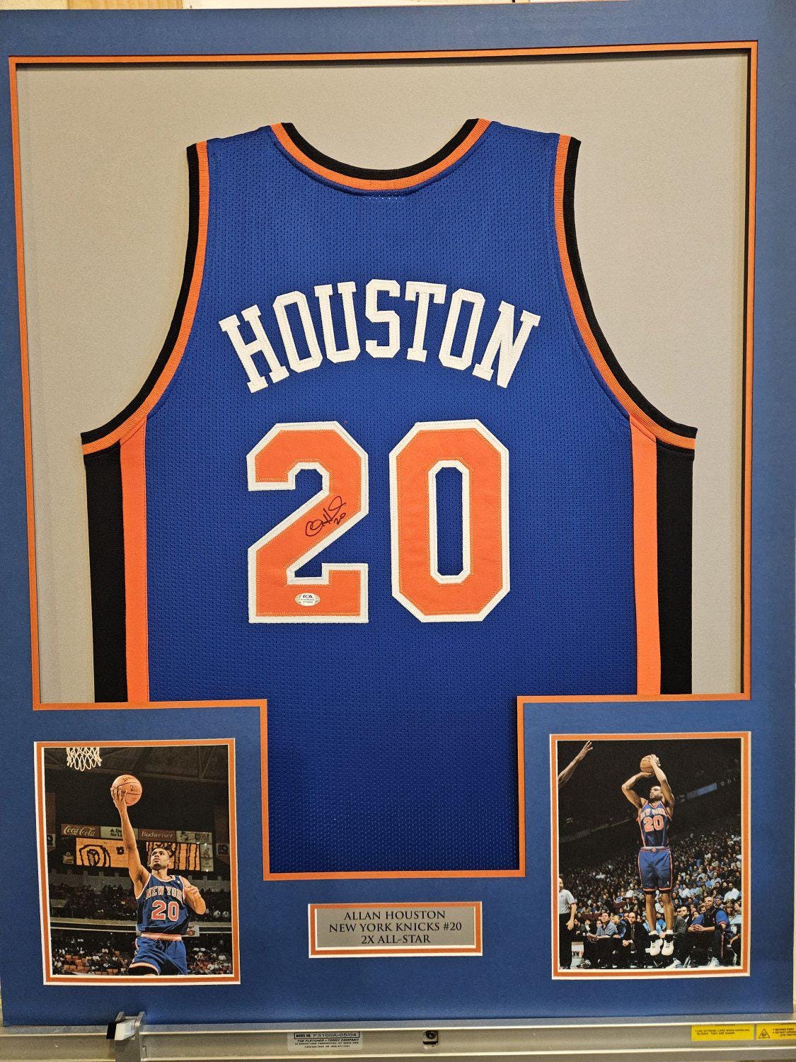 Allan Houston Autographed Signed Framed New York Knicks Jersey PSA