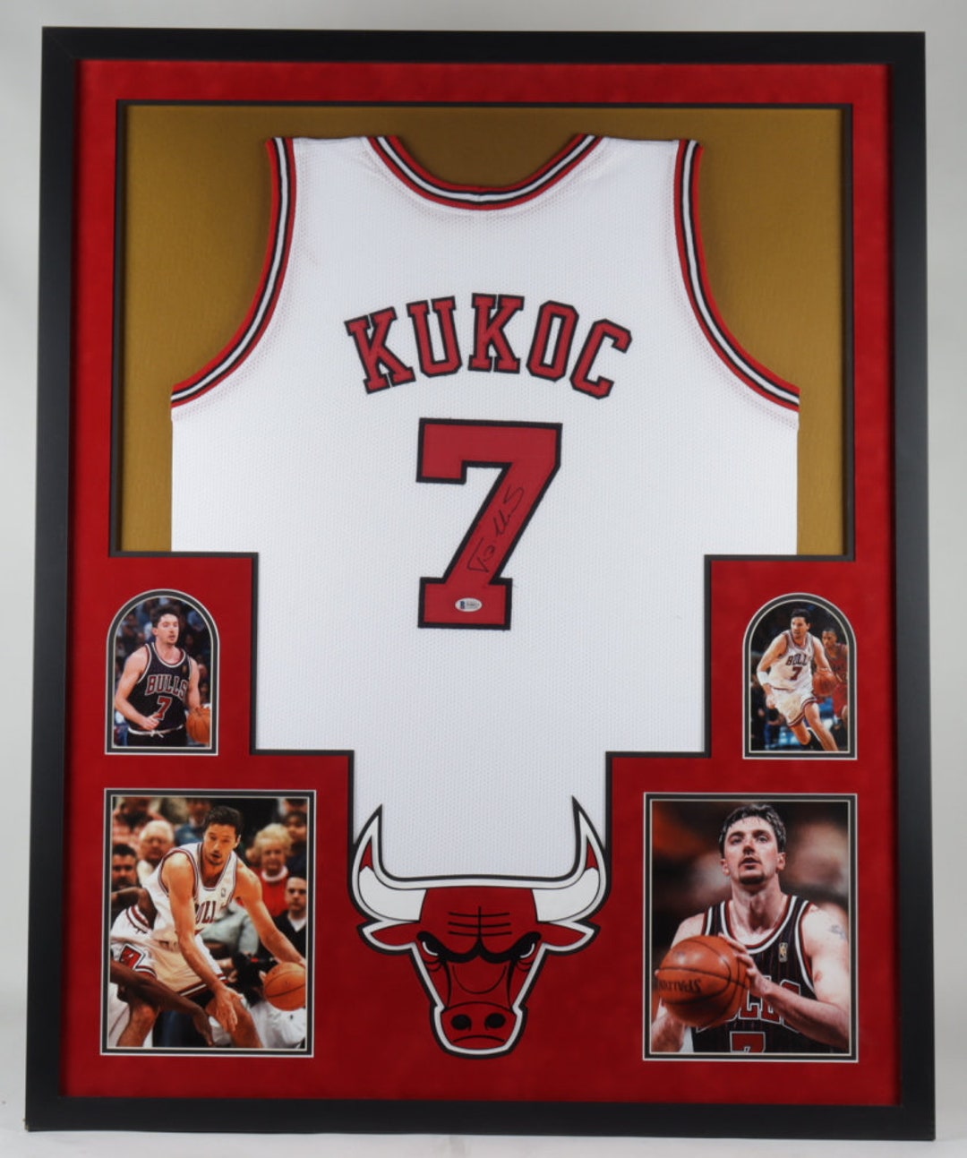 Dennis Rodman Autographed and Framed Red Chicago Bulls Jersey
