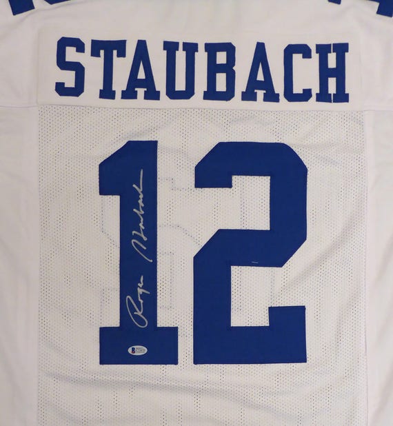 roger staubach autographed jersey