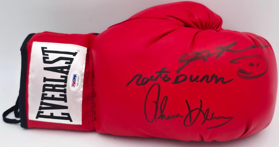 【お宝】シュガーレイレナード　サイン入りグローブ シュガー・レイ・レナードのサイン入りボクシンググローブ