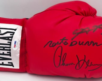 シュガーレイレナード　サイン入りグローブ シュガー・レイ・レナード・トーマス・ハーンズ＆ロベルト