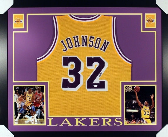 framed magic johnson jersey