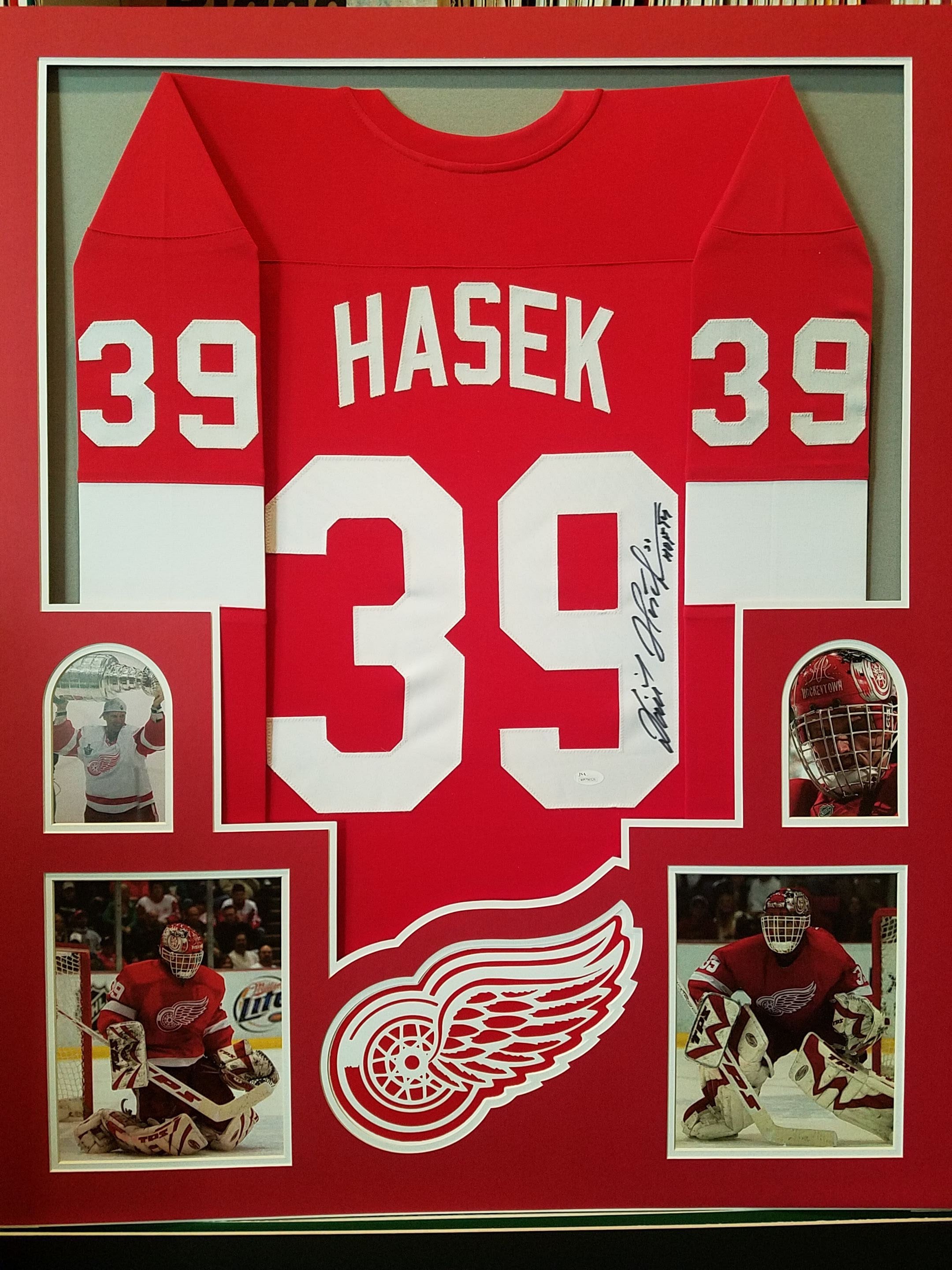 Dominik Hasek Signed Framed Detroit Red Wings 11x14 Hockey Photo JSA
