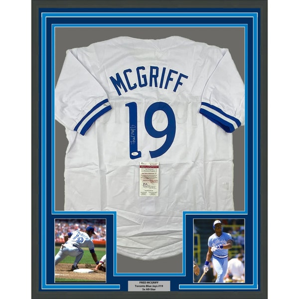 Fred McGriff Signed Autographed Framed Toronto Blue Jays Jersey JSA