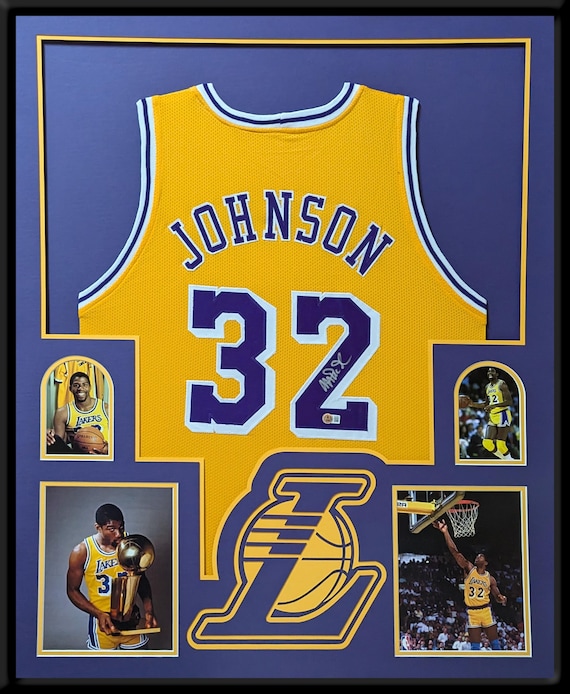Magic Johnson Autographed Signed Framed Los Angeles Lakers Jersey