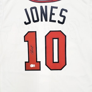 Chipper Jones Signed Autographed Atlanta Braves White Baseball Jersey  Beckett