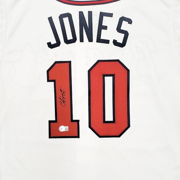 Chipper Jones Signierte Atlanta Braves Jersey BECKETT