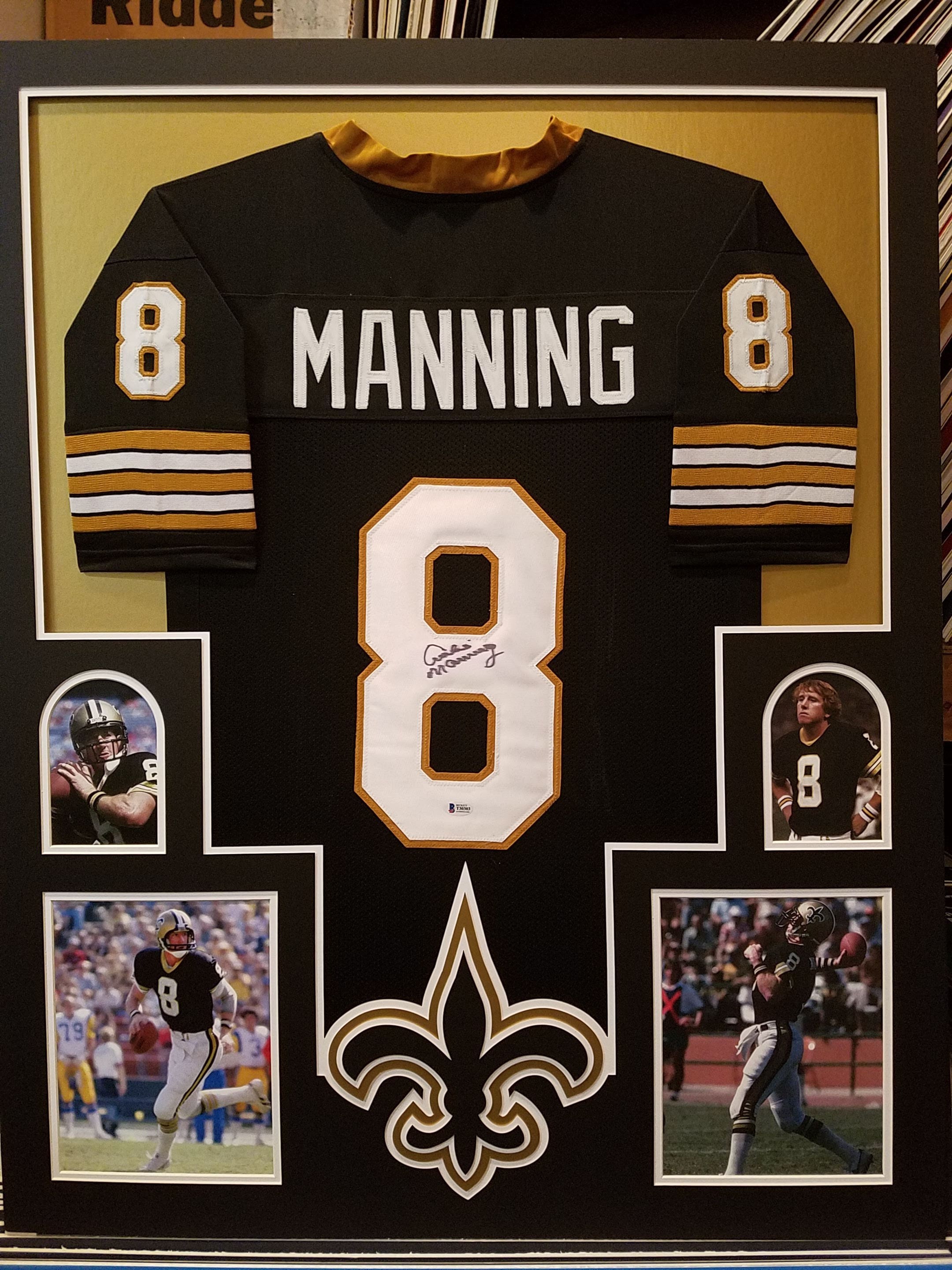 Archie Manning Autographed Signed New Orleans Saints (Black Jersey