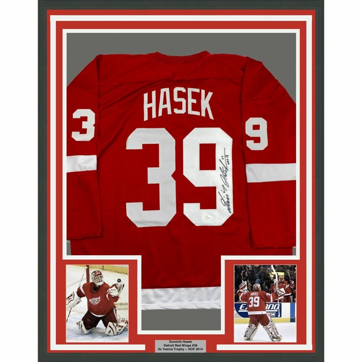 framed red wings jersey