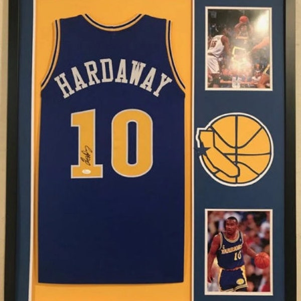 Mullin Hardaway & Richmond Autographed Signed Framed Golden State Warriors RUN TMC Jersey BECKETT