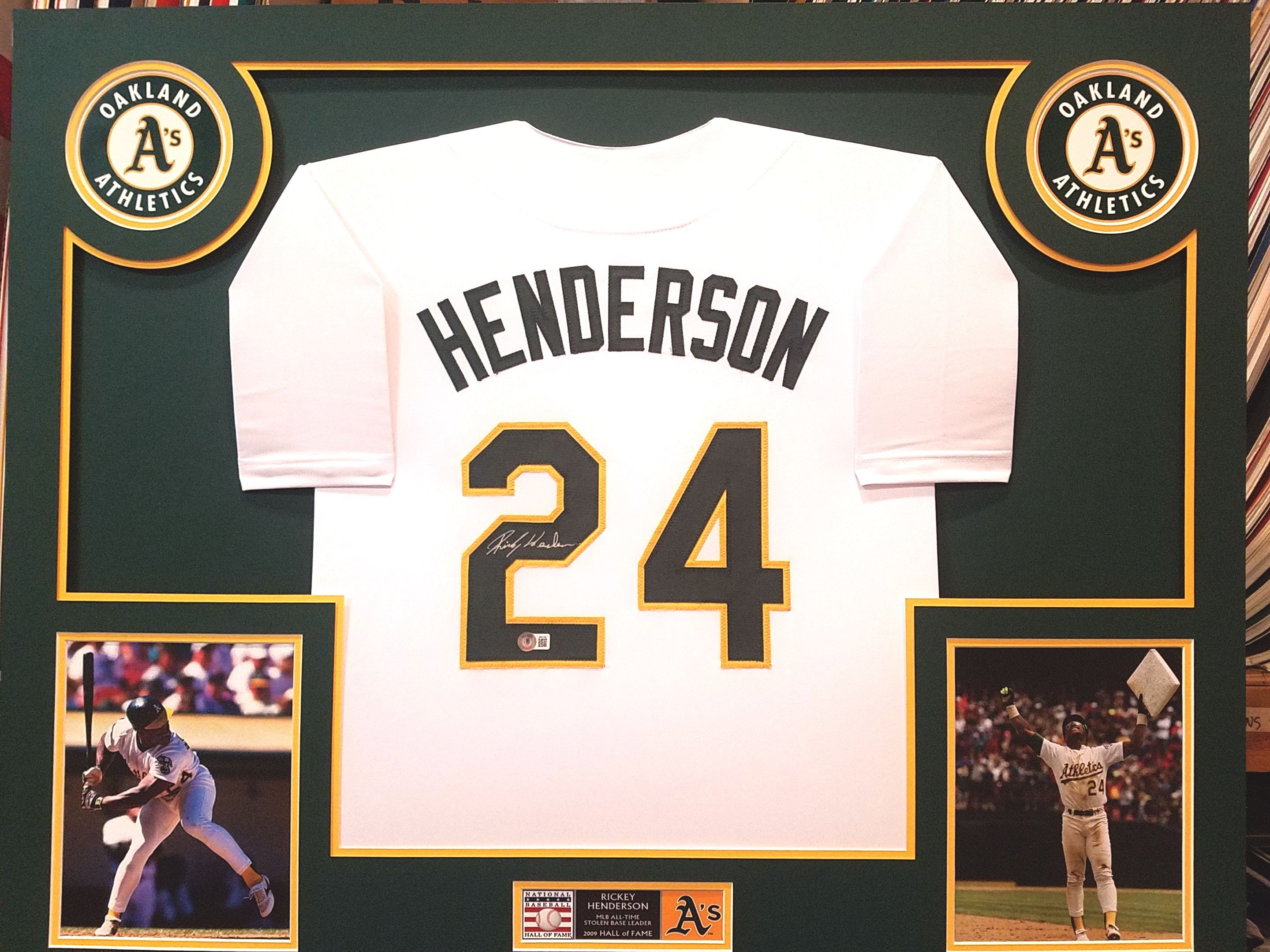 Rickey Henderson Autographed Signed Framed Oakland A's 