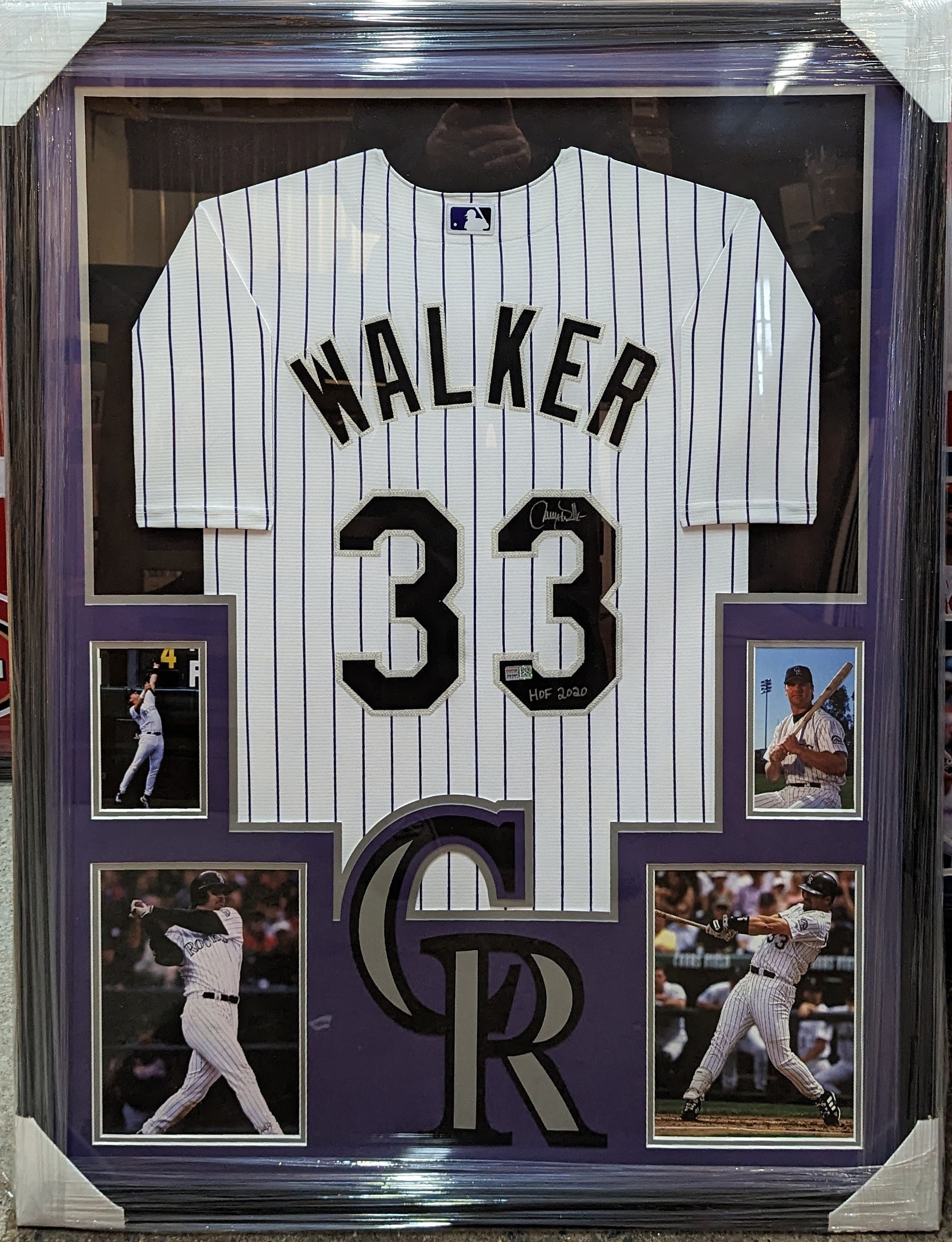 Larry Walker Framed Autographed Signed Colorado Rockies Jersey