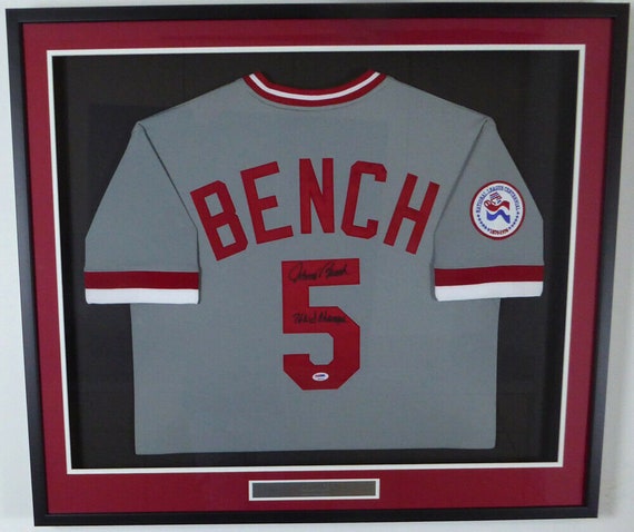 johnny bench autographed jersey