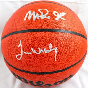 Magic Johnson & James Worthy Los Angeles Lakers Autographed Signed NBA Basketball BECKETT