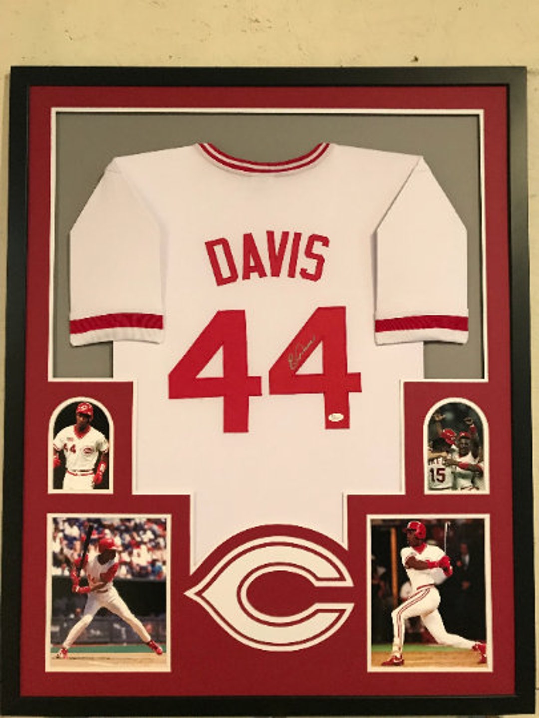 Eric Davis Autographed Signed Framed Cincinnati Reds Jersey 
