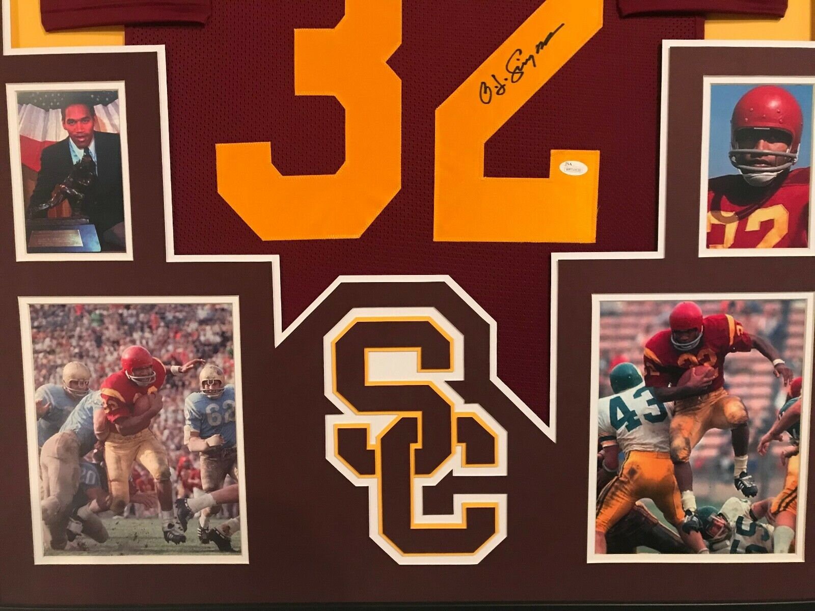 OJ Simpson Autographed White College Style Jersey W/Heisman- JSA W *Silver At 's Sports Collectibles Store