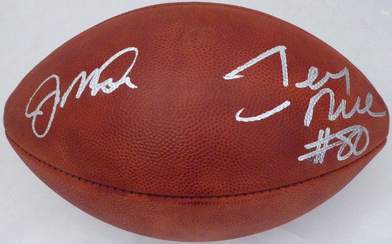 joe montana and jerry rice autographed football