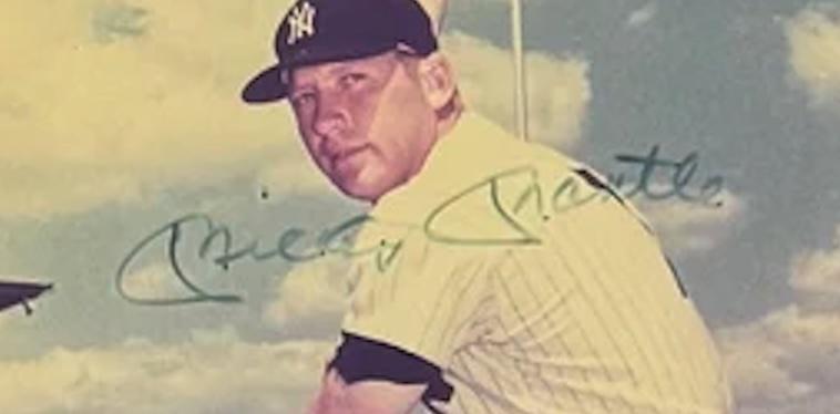 ミッキー・マントル 直筆サイン入り 額入り ニューヨーク・ヤンキース