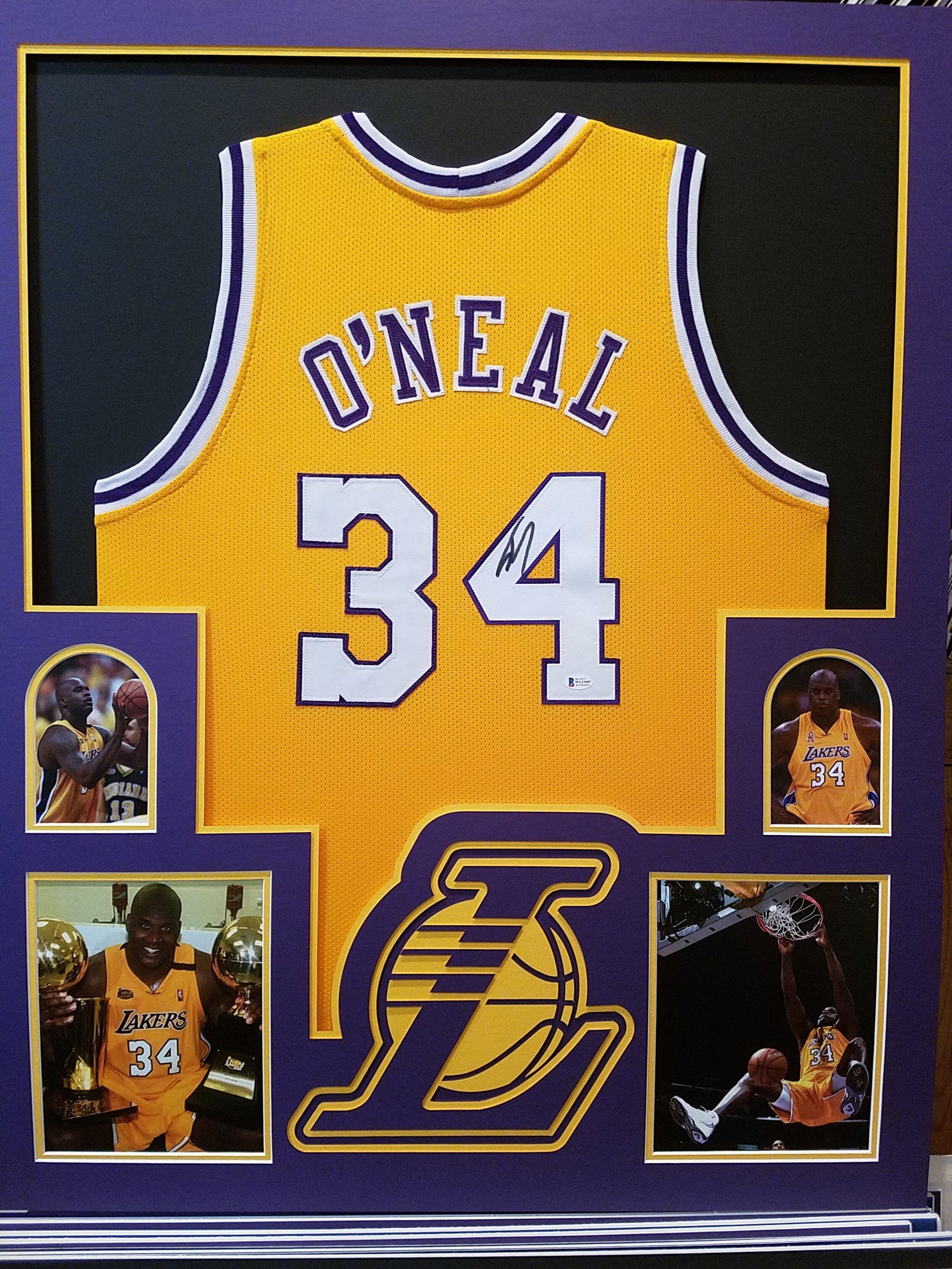 Shaquille O'Neal Signed 16x20 Lakers Photo w/ Kobe Bryant BAS