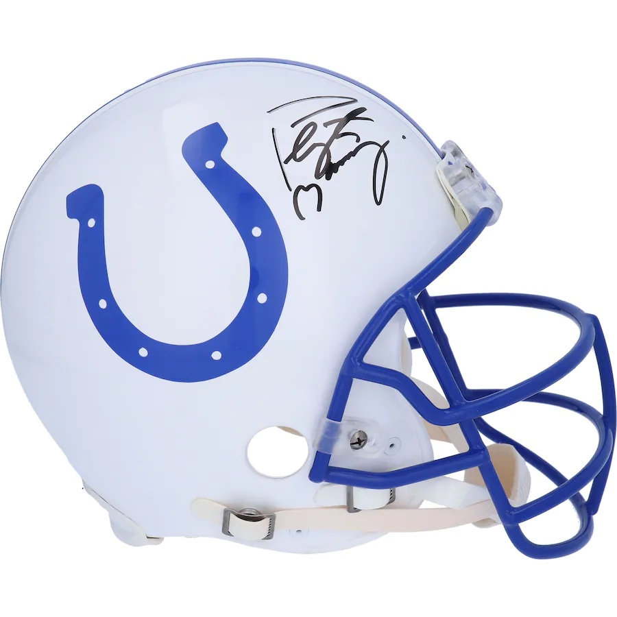 PEYTON MANNING COLTS AUTOGRAPHED CHROME SPEED REPLICA HELMET SIGNED IN