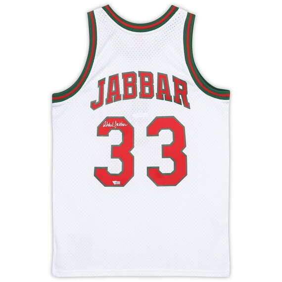 Jersey for the Milwaukee Bucks worn and signed by Kareem