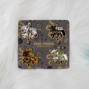 Four Horsemen Carousel Pony Pin Set: Apocalypse Enamel Pins