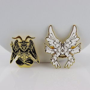 Baphomet Pin | Baphy Demon, Baphomet Occult Demonic Pin, Angels and Demons, Demon Pins, Pagan Salute, Mythology Demons, gothic pins
